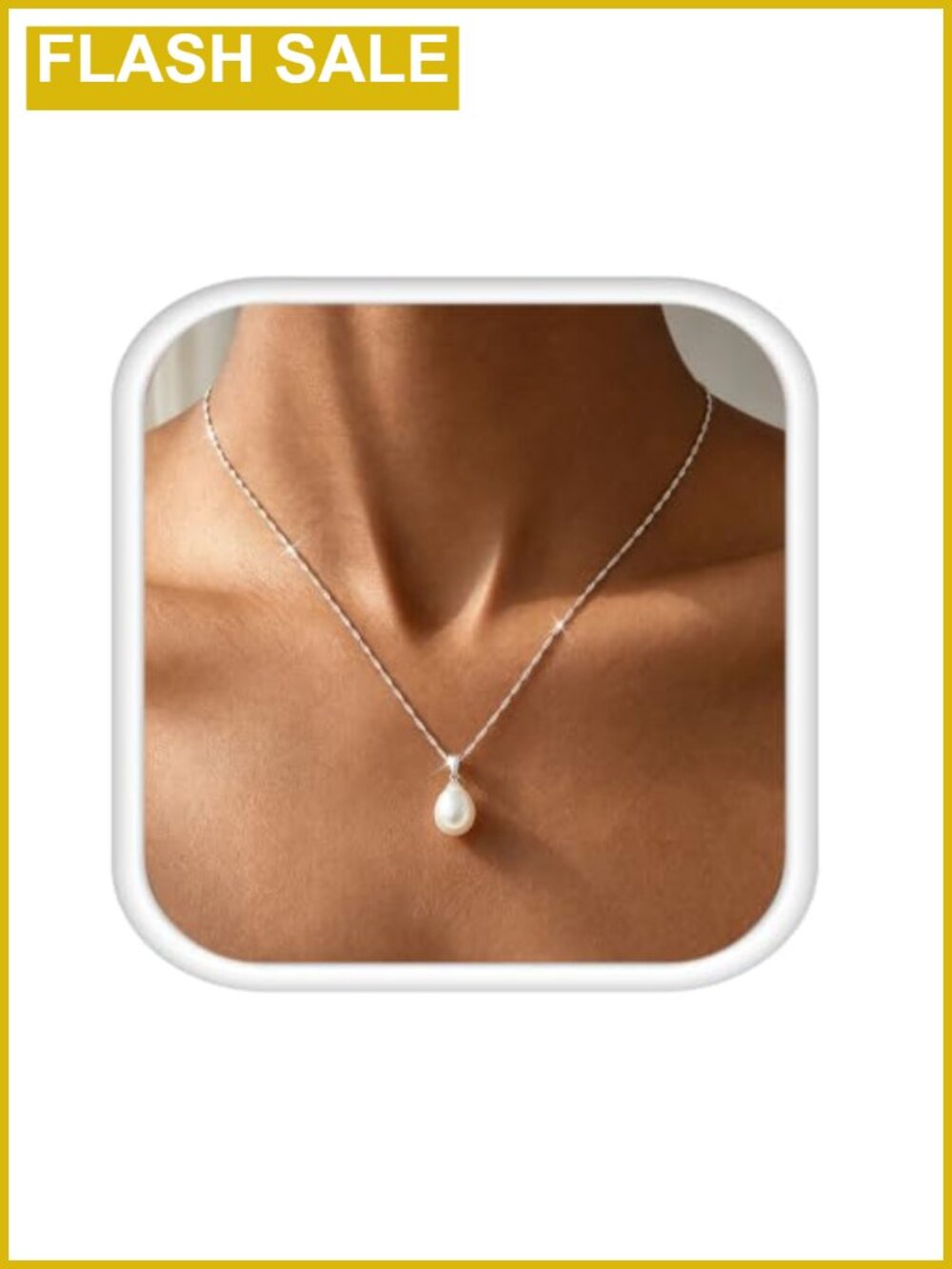 Sterling Silver Pearl Pendant Necklace Wedding Gift for Women